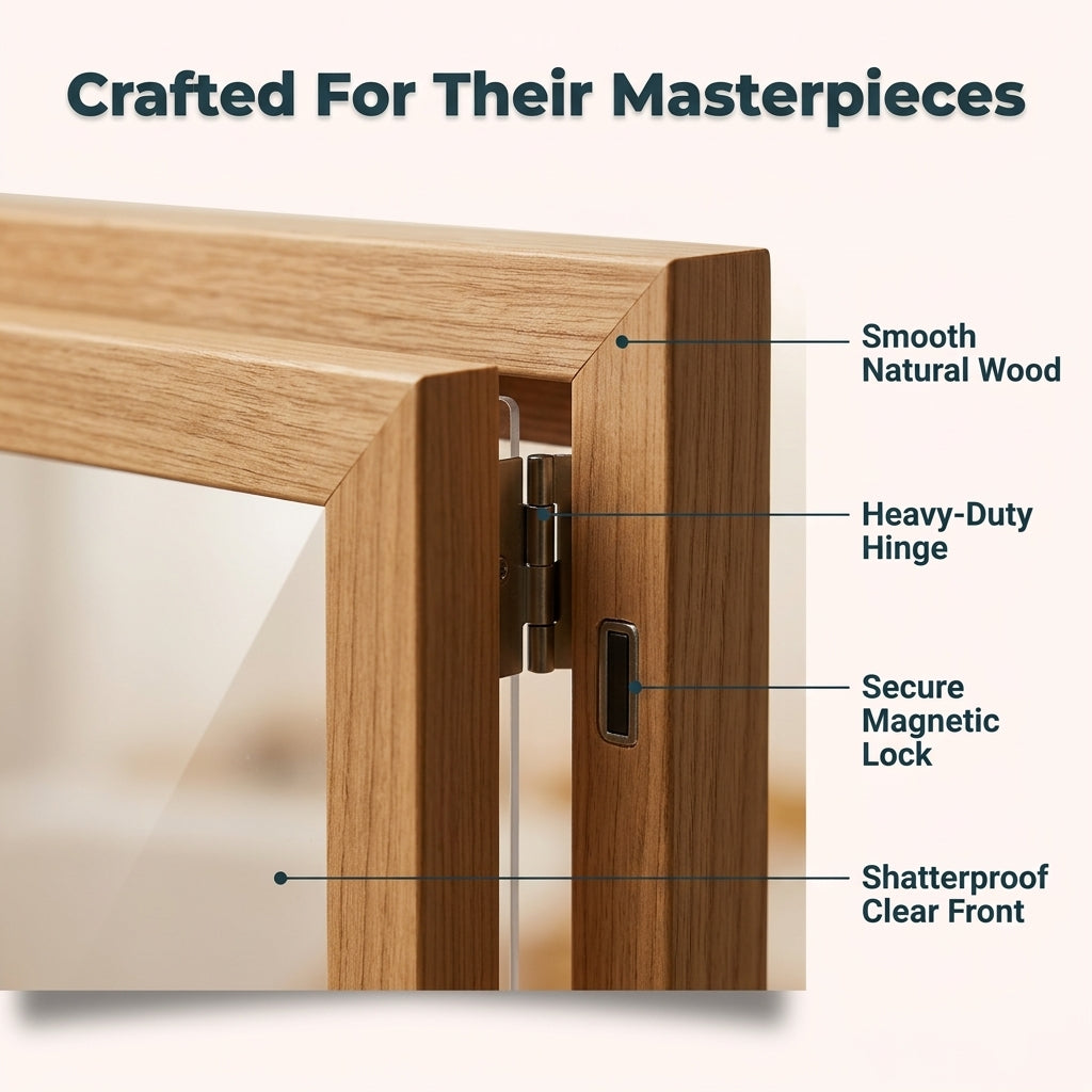 Artwork Storage Frame with Magnetic Display and 150 Drawing Capacity