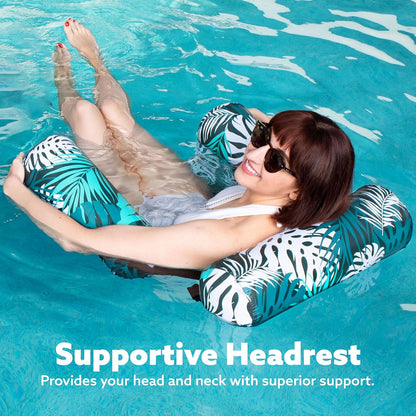 Mesh Pool Float Chair with Adjustable Recline and 250lb Capacity, Set of 2