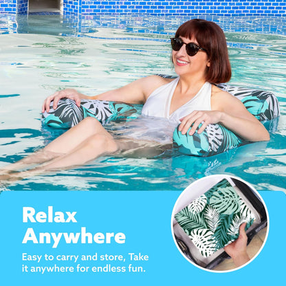 Mesh Pool Float Chair with Adjustable Recline and 250lb Capacity, Set of 2