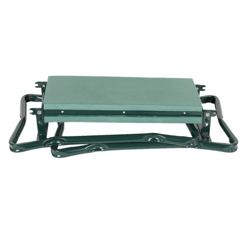 Garden Kneeler and Seat with Steel Handles and Tool Pouches, Converts to Sitting Position