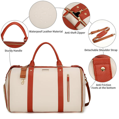 Carry On Travel Bag with Hanging Garment Zone and Shoe Compartment, 60 Liter