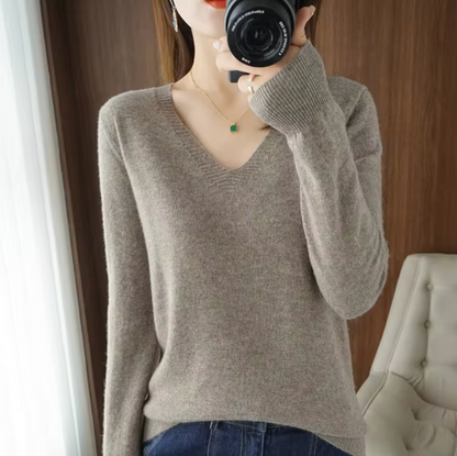 Elyra Cashmere V Neck Sweater