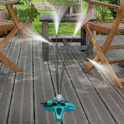 Portable Misting System with Adjustable Nozzle Heads and Garden Hose Connection
