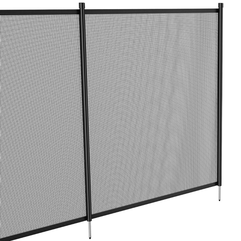 Pool Safety Fence with Removable Mesh Panels and Aluminum Poles