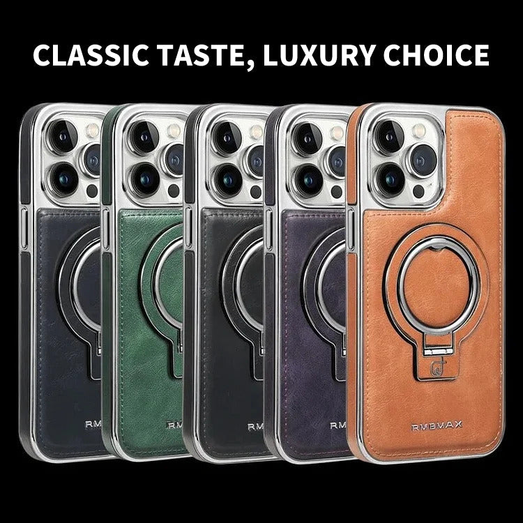 Phone Case with Textured Grip and Built In Kickstand, Magnetic Camera Protection