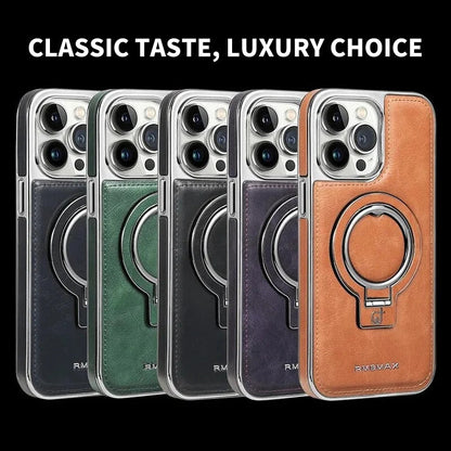 Phone Case with Textured Grip and Built In Kickstand, Magnetic Camera Protection