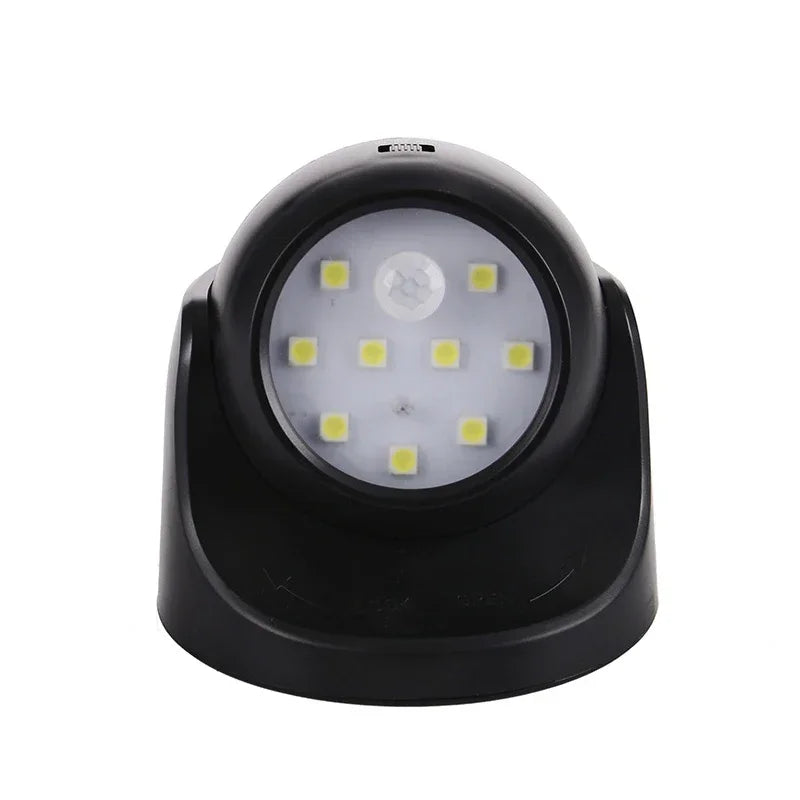 Motion Sensor LED Spotlight with 360° Rotatable Head and Battery Power