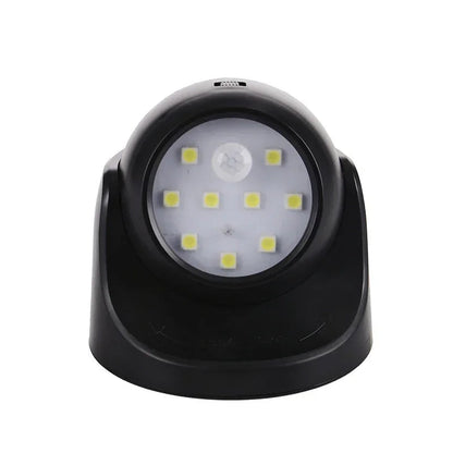 Motion Sensor LED Spotlight with 360° Rotatable Head and Battery Power