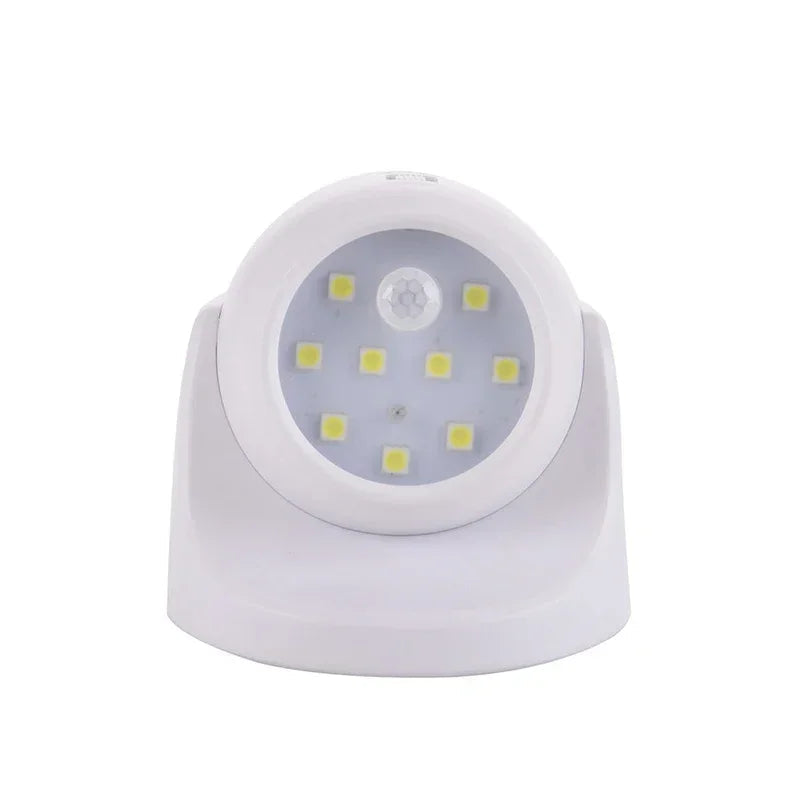 Motion Sensor LED Spotlight with 360° Rotatable Head and Battery Power