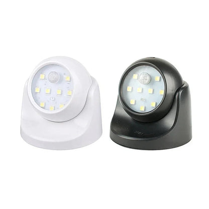 Motion Sensor LED Spotlight with 360° Rotatable Head and Battery Power