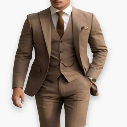 Men's Slim Fit Three Piece Suit with Jacket, Vest and Trousers