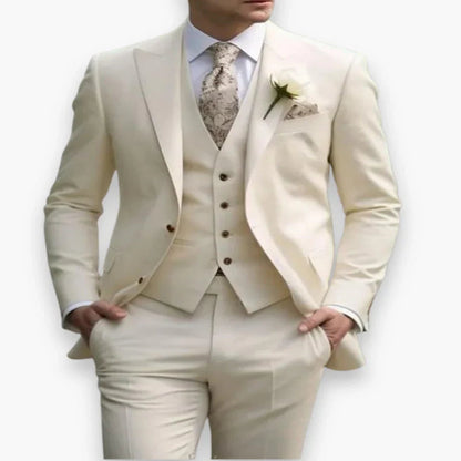Men's Slim Fit Three Piece Suit with Jacket, Vest and Trousers