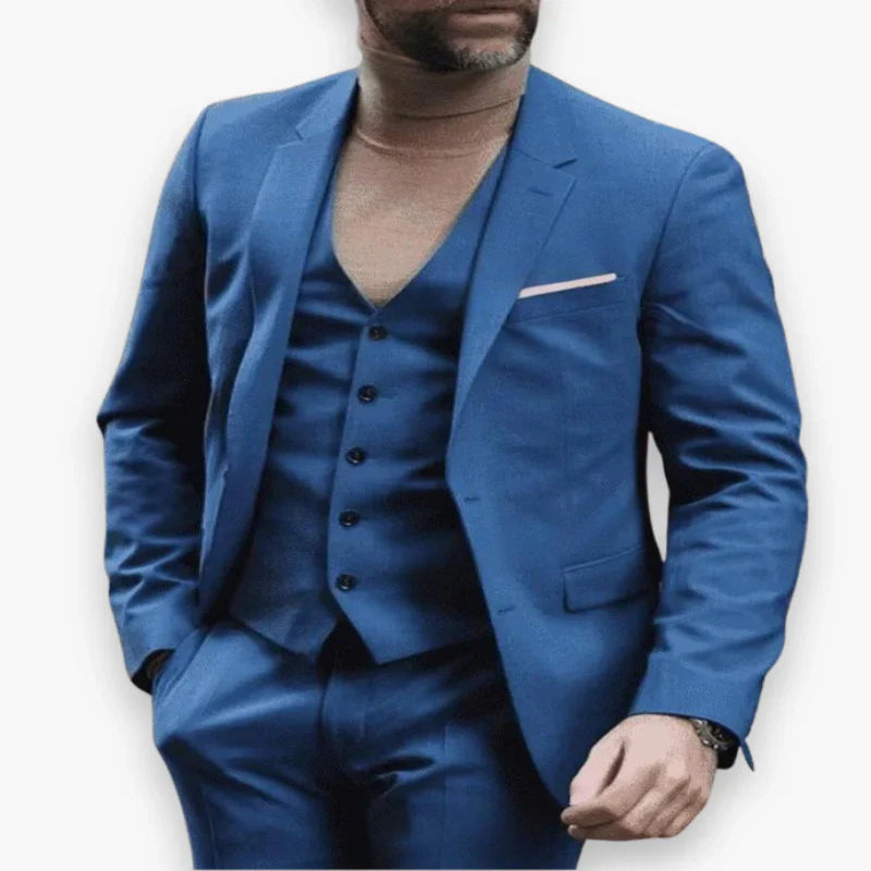 Men's Slim Fit Three Piece Suit with Jacket, Vest and Trousers