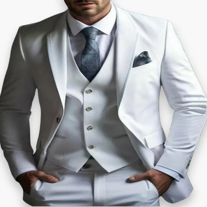 Men's Slim Fit Three Piece Suit with Jacket, Vest and Trousers