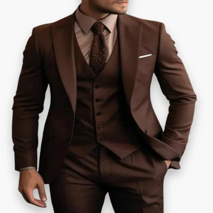 Men's Slim Fit Three Piece Suit with Jacket, Vest and Trousers