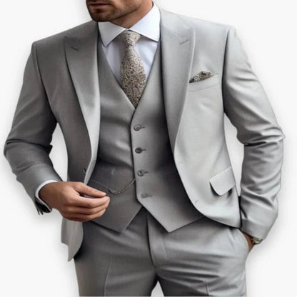 Men's Slim Fit Three Piece Suit with Jacket, Vest and Trousers