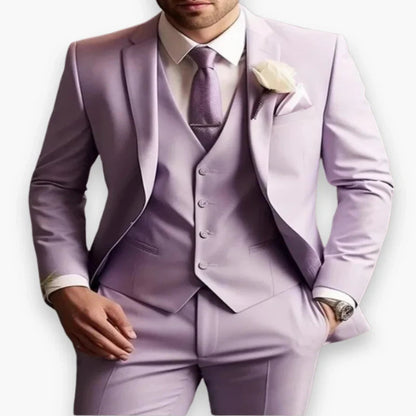 Men's Slim Fit Three Piece Suit with Jacket, Vest and Trousers