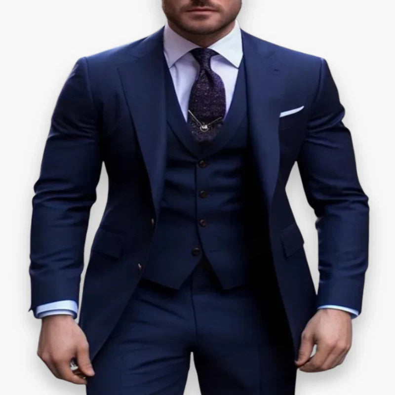 Men's Slim Fit Three Piece Suit with Jacket, Vest and Trousers