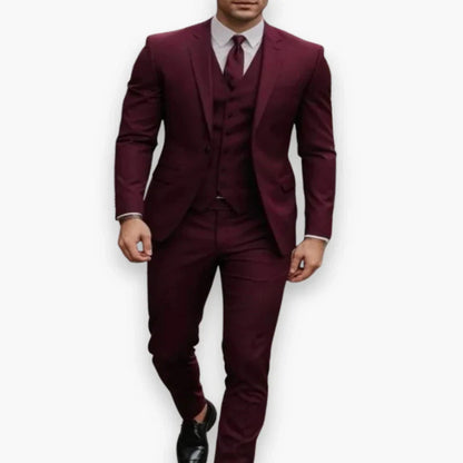 Men's Slim Fit Three Piece Suit with Jacket, Vest and Trousers