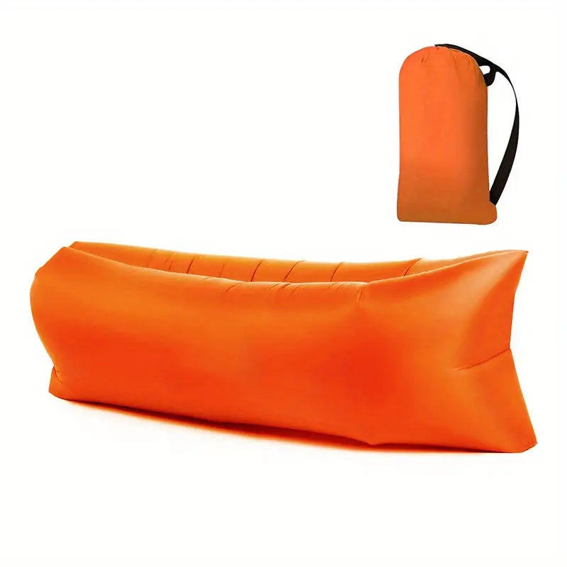 Portable Air Lounger with Hand Inflation and Tear Resistant Polyester, Includes Carrying Bag