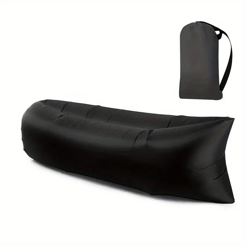 Portable Air Lounger with Hand Inflation and Tear Resistant Polyester, Includes Carrying Bag
