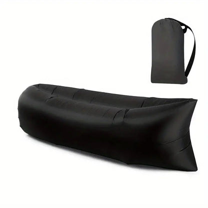 Portable Air Lounger with Hand Inflation and Tear Resistant Polyester, Includes Carrying Bag