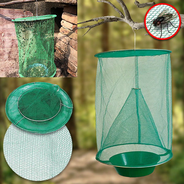 Hanging Fly Trap with Natural Bait and Washable Design for Outdoor Use