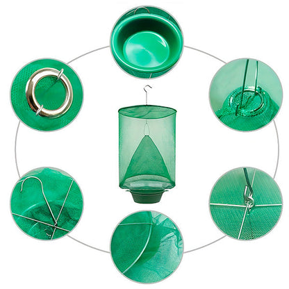 Hanging Fly Trap with Natural Bait and Washable Design for Outdoor Use