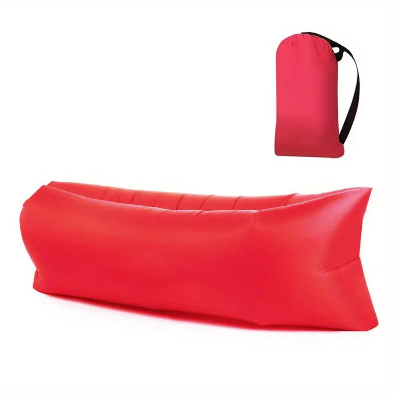 Portable Air Lounger with Hand Inflation and Tear Resistant Polyester, Includes Carrying Bag
