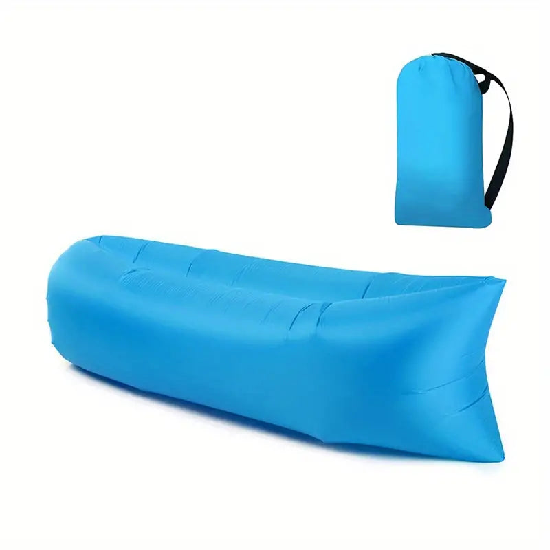 Portable Air Lounger with Hand Inflation and Tear Resistant Polyester, Includes Carrying Bag