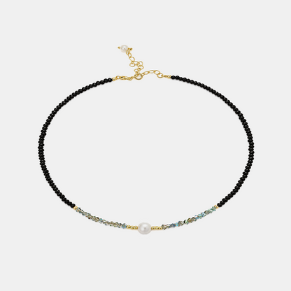 Synthetic Resin Choker Necklace with Pearl Bead and Scratch Resistant Surface
