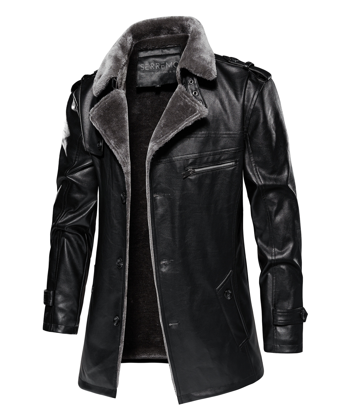 Arcticon PU Leather Winter Coat