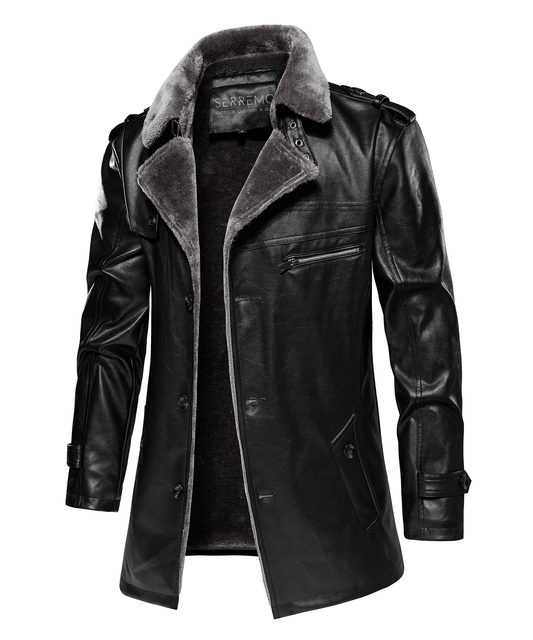 Arcticon PU Leather Winter Coat