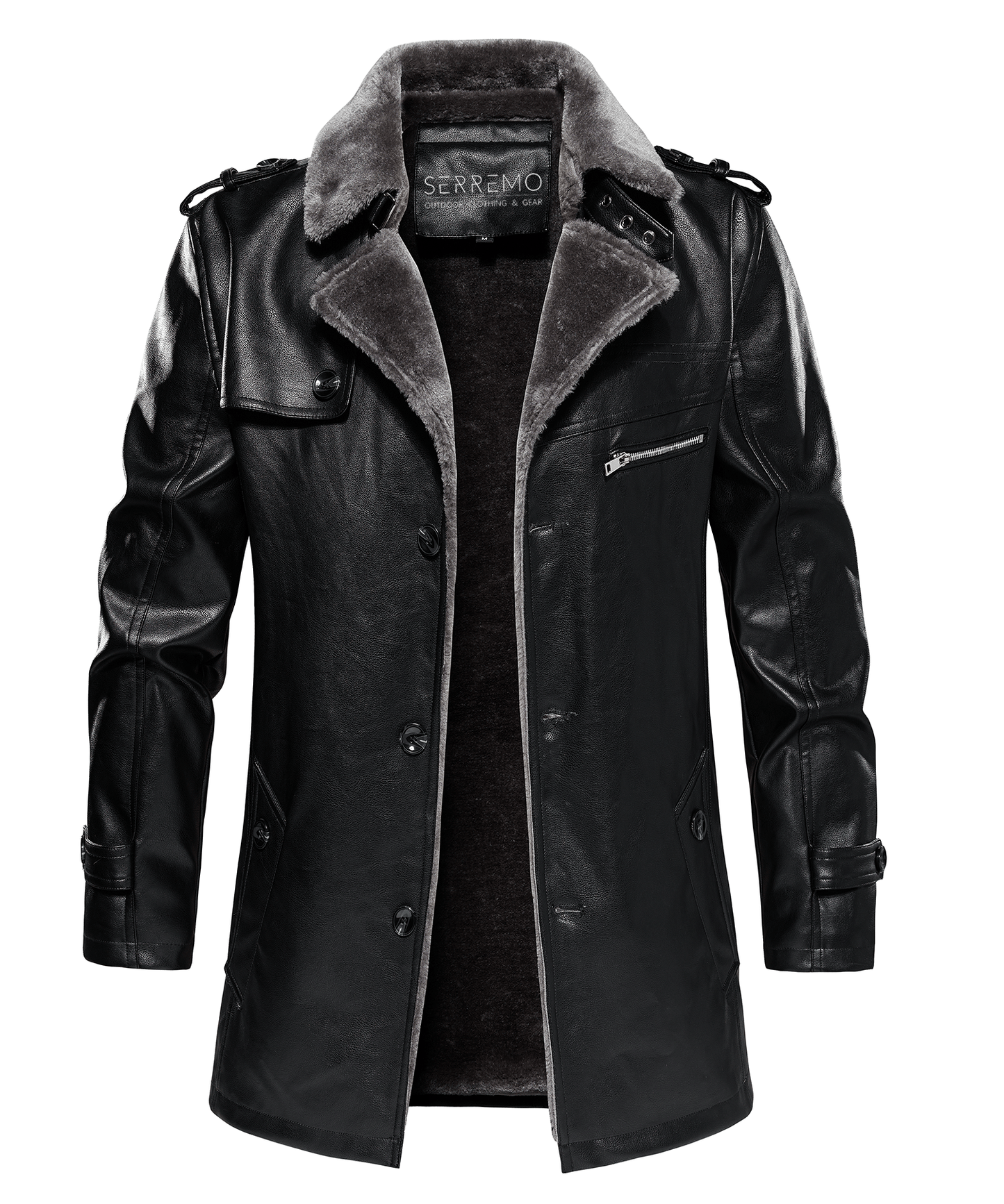 Arcticon PU Leather Winter Coat