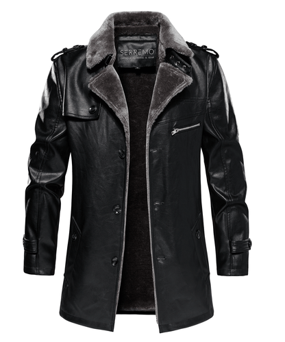 Arcticon PU Leather Winter Coat