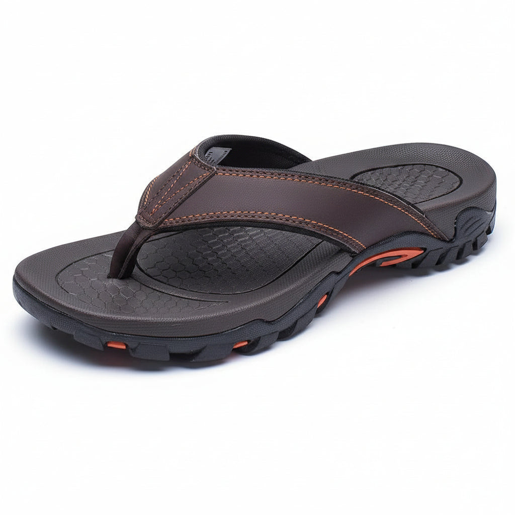 Men's Orthopedic Sandals with Contoured Arch Support and Water Resistant Nubuck, Wide Platform