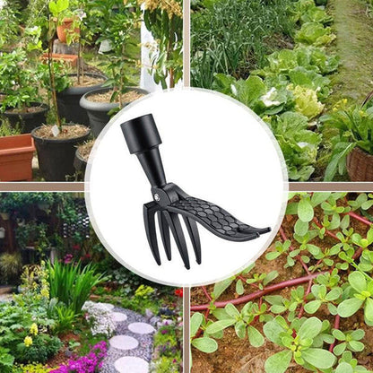 Standing Foot Pedal Garden Weeder with Aluminum Claws and Crossbar Handle