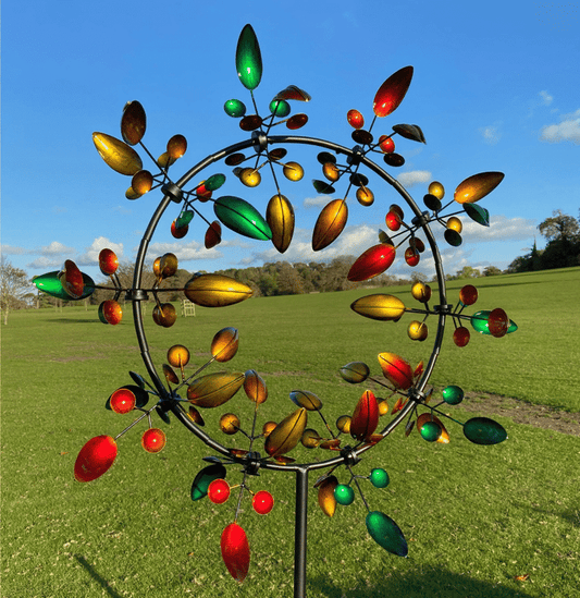 Garden Wind Spinner with 20 Rotating Steel Blades and Ball Bearing System