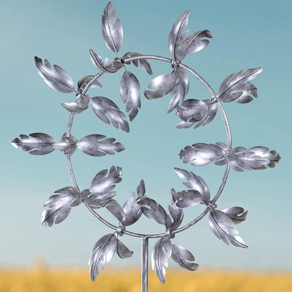 Garden Wind Spinner with 20 Rotating Steel Blades and Ball Bearing System