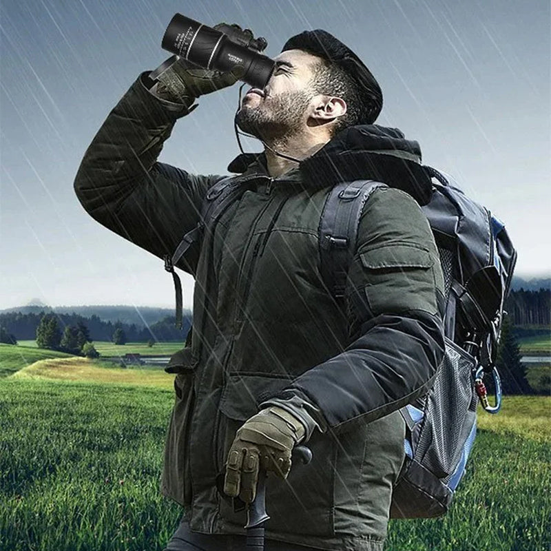 12x Monocular with Optical Glass Lens and Water Resistant Housing for Wildlife Viewing