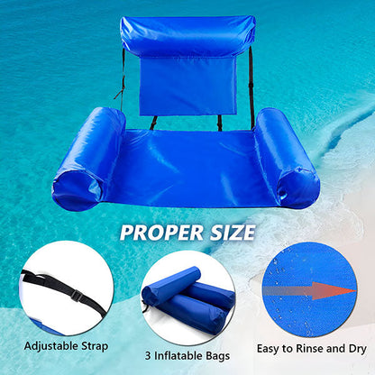 Floating Pool Chair with Angled Backrest and Quick Valve Inflation