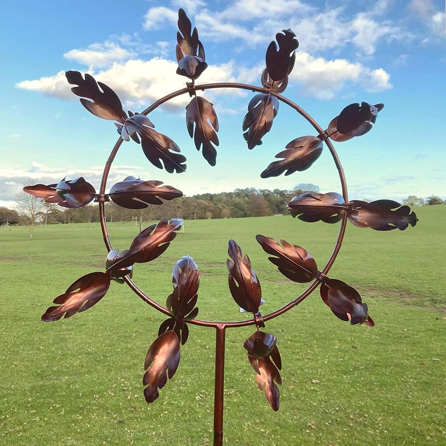 Garden Wind Spinner with 20 Rotating Steel Blades and Ball Bearing System