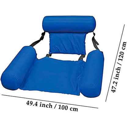 Floating Pool Chair with Angled Backrest and Quick Valve Inflation
