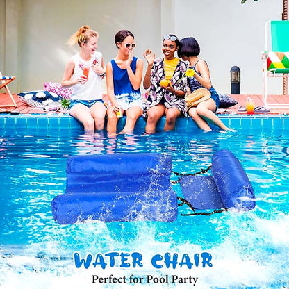 Floating Pool Chair with Angled Backrest and Quick Valve Inflation