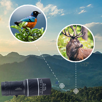 12x Monocular with Optical Glass Lens and Water Resistant Housing for Wildlife Viewing