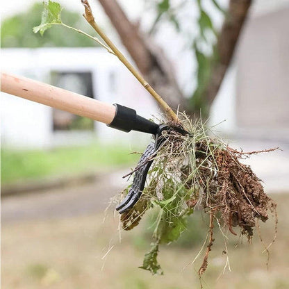 Standing Foot Pedal Garden Weeder with Aluminum Claws and Crossbar Handle