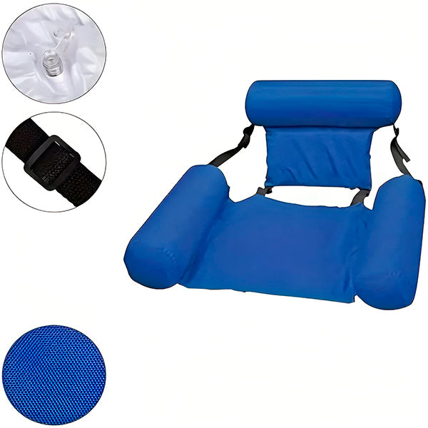 Floating Pool Chair with Angled Backrest and Quick Valve Inflation