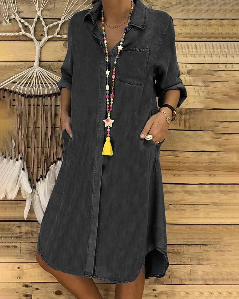 Lyra Denim Shirt Dress