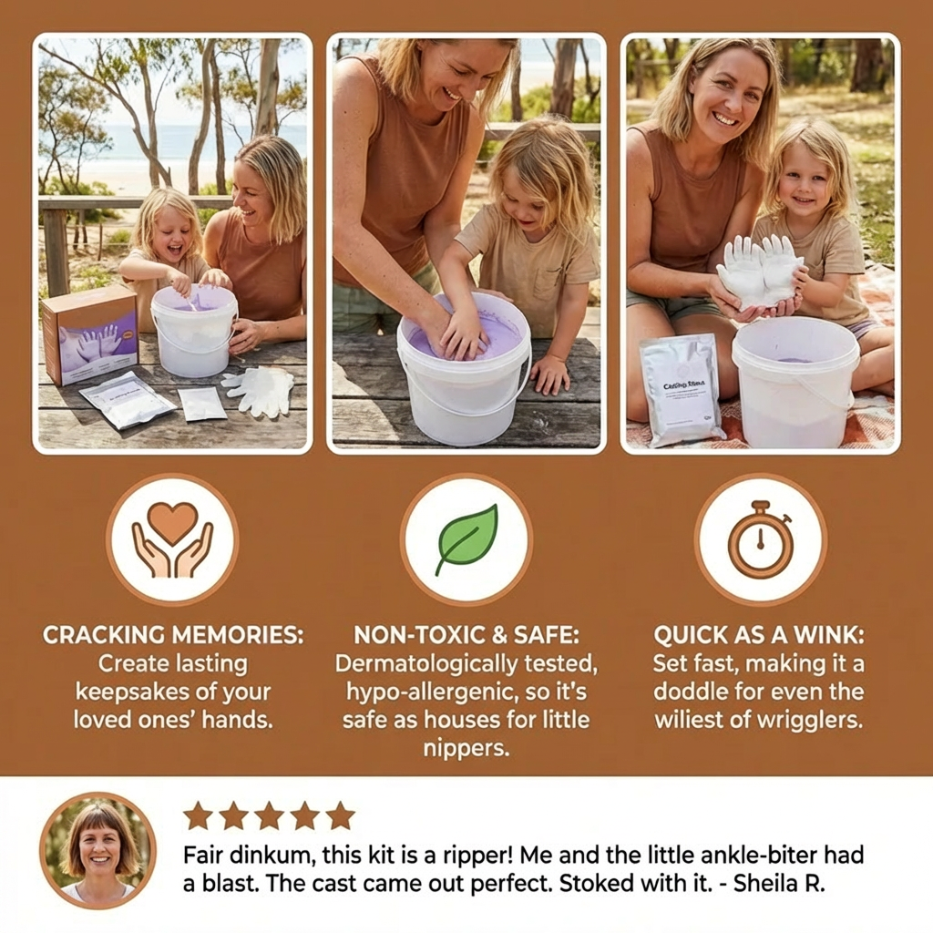 3D Handprint Plaster Kit with Fine Detail Capture and Quick Setting, Customizable Cast