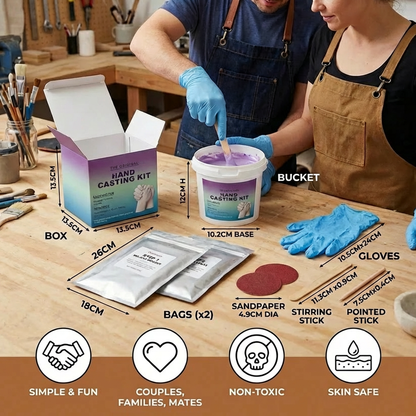 3D Handprint Plaster Kit with Fine Detail Capture and Quick Setting, Customizable Cast